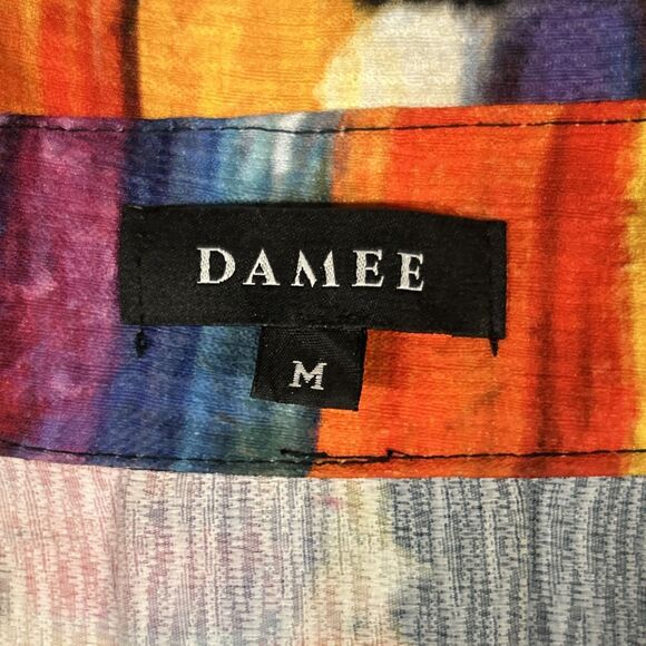 Damee Shirt Jacket Womens Medium Abstract Button Pockets Artsy Art To Wear Black - Picture 3 of 9